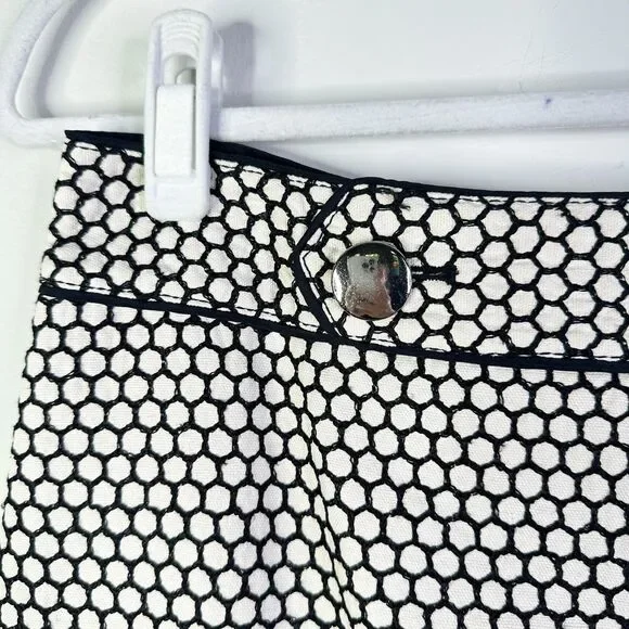 Ann Taylor Skirt Women 8 Petite Black White Silk Classic Boho Academia Corpcore - Picture 8 of 9